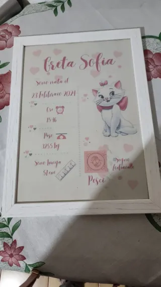 Quadretto nascita personalizzato