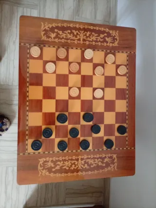 Tavolino Scacchiera Carillon fatto a mano Vintage