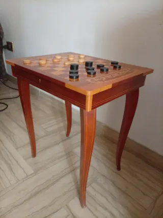 Tavolino Scacchiera Carillon fatto a mano Vintage