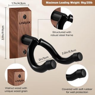 2 Soportes Pared para Guitarra Madera