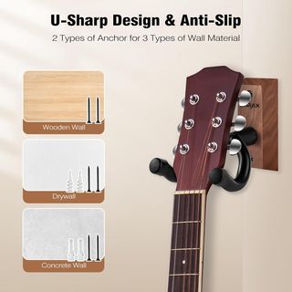 2 Soportes Pared para Guitarra Madera