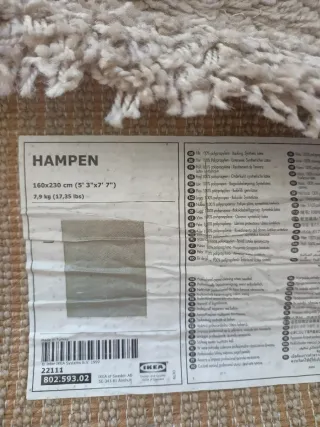 Alfombra grande Ikea beige poliéster