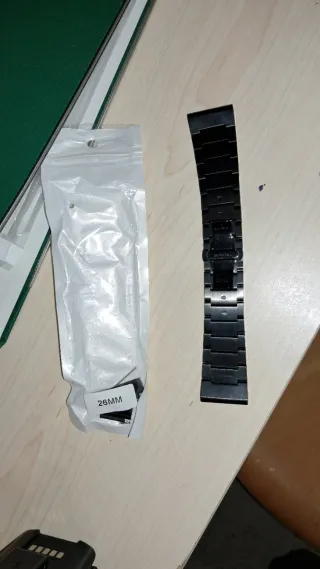 Correa de reloj 26mm negra metal