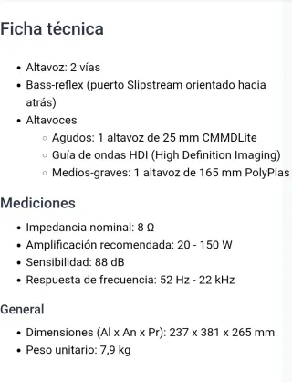 Altavoces JBL Estudio 230.