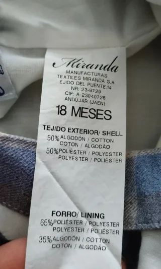 Pantalón tirantes bebé Miranda 18 meses