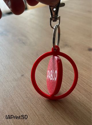 Llavero giratorio personalizado con nombre