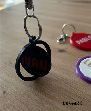 Llavero giratorio personalizado con nombre