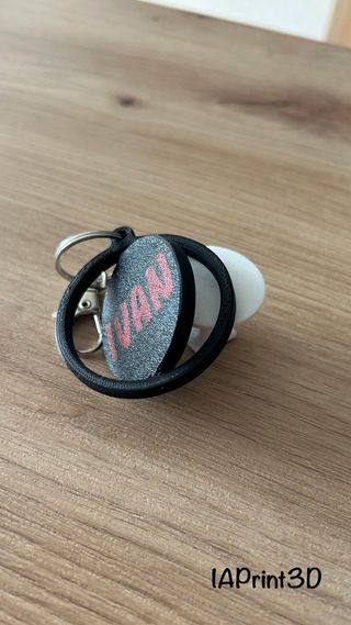 Llavero giratorio personalizado con nombre