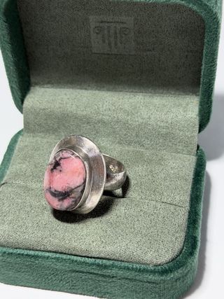 Anillo Plata Piedra Rosa