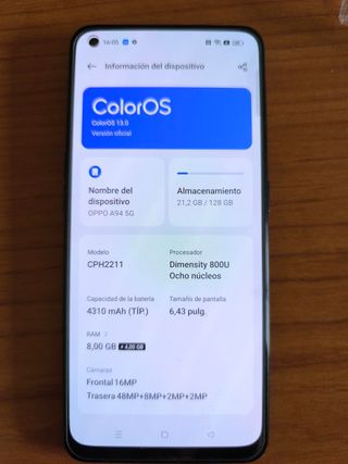 Oppo A94 5G Super Amoled videos 4K, bandeja triple