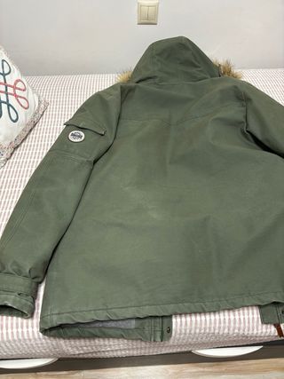 Parka Quiksilver Hombre Verde con Capucha y Piel