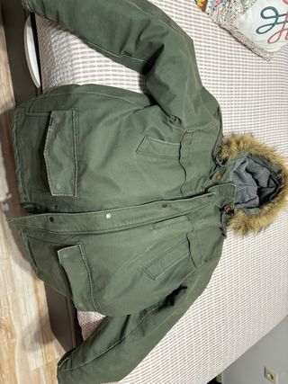 Parka Quiksilver Hombre Verde con Capucha y Piel