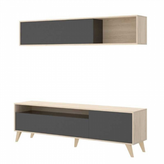 Mueble de Salón Tv Bonn 180cm. Natural y Grafito