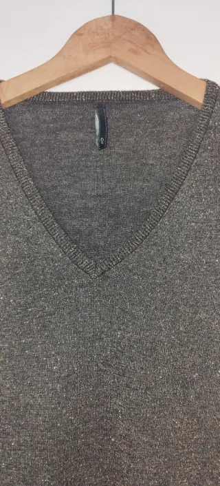 Jersey Stradivarius S Marrón Dorado Brillo