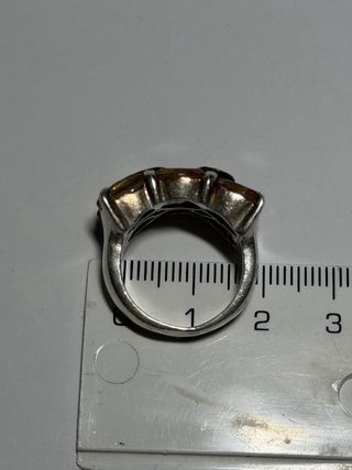 Anillo Plata con Piedras Amarillas