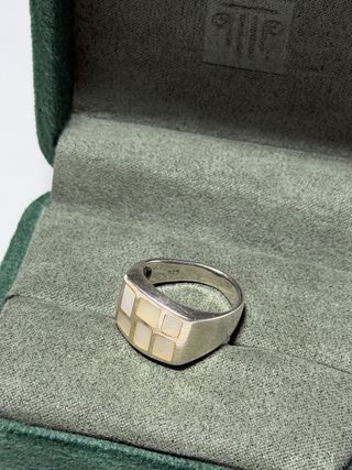 Anillo Plata Nácar Mosaico