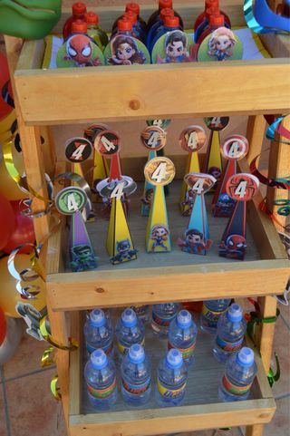 Cajas dulceros Superhéroes 4 años