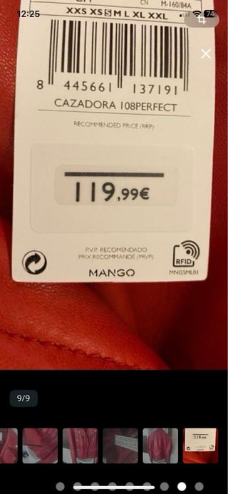 Cazadora Piel auténtica mango nueva S
