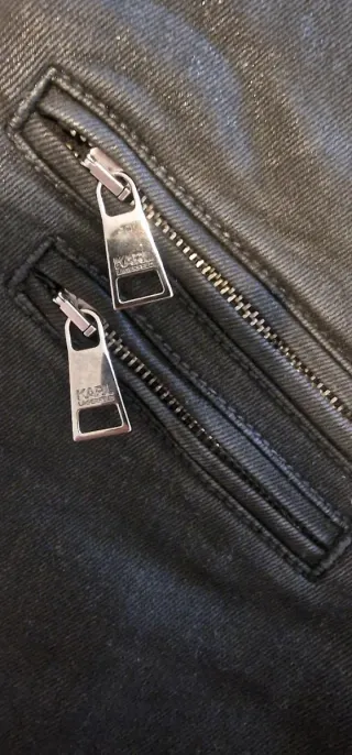 Pantaloni Karl Lagerfeld neri con zip