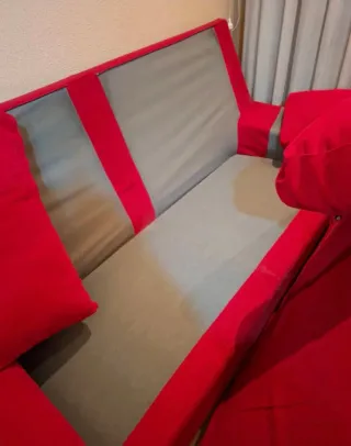 Sofá 3 plazas aterciopelado rojo