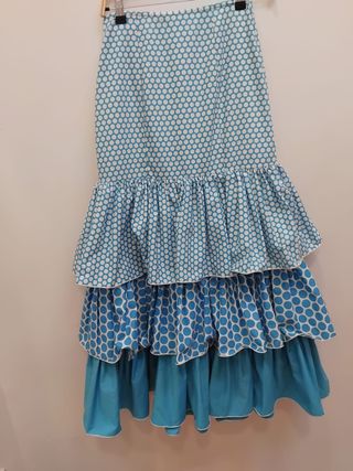Falda Flamenca azul talla pequeña