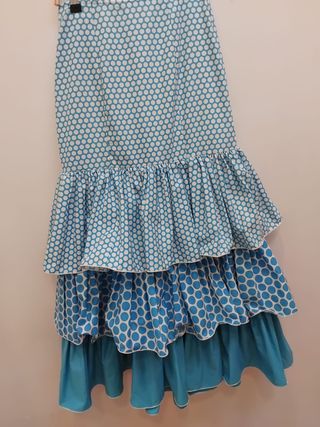 Falda Flamenca azul talla pequeña