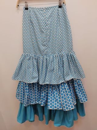 Falda Flamenca azul talla pequeña