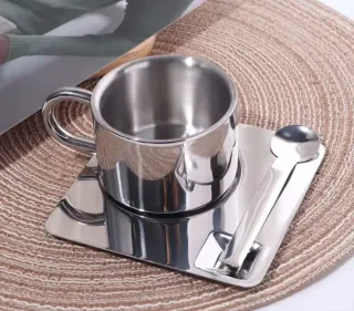 Juego 6 Tazas Café Acero