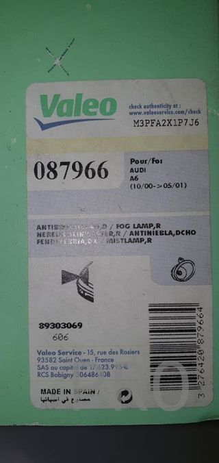 faro antiniebla audi a6 derecho valeo