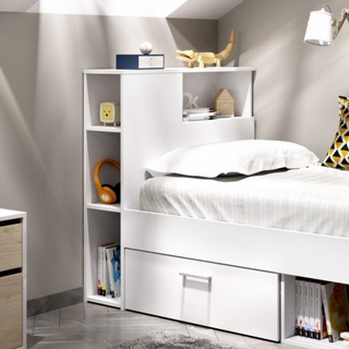 Cama Juvenil Compacta Lanka con Cabezal. Blanco