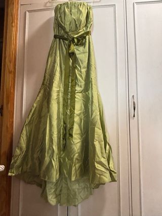 Vestido de fiesta verde y dorado