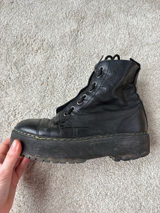 Botas militares piel negras plataforma