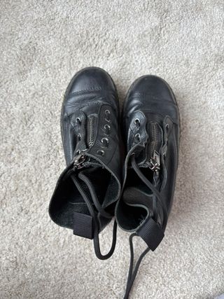 Botas militares piel negras plataforma