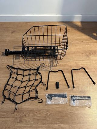 Portabultos con cesta para bicicleta