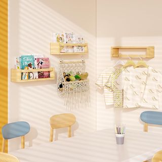 Estanterías flotantes de madera para niños