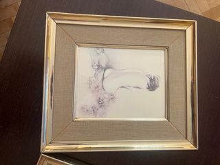 2 cuadros  Láminas de artista  Sara Moon Doradas