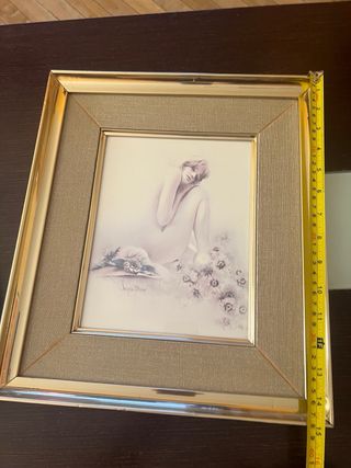 2 cuadros  Láminas de artista  Sara Moon Doradas