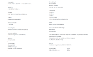 Portátil Asus i4 4Gb 1Tb 15.6 Negro