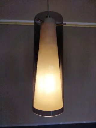 Lámpara colgante comedor cristal y metal