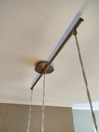 Lámpara colgante comedor cristal y metal