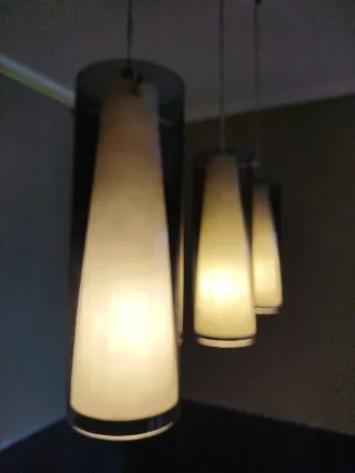 Lámpara colgante comedor cristal y metal