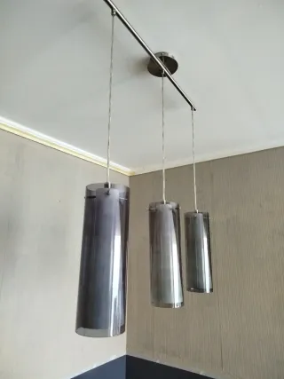 Lámpara colgante comedor cristal y metal