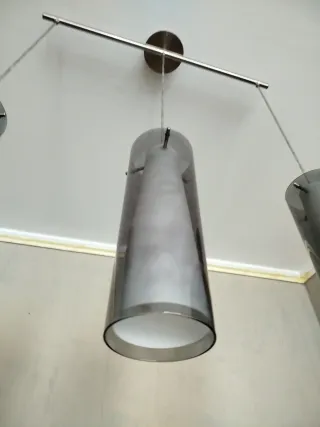 Lámpara colgante comedor cristal y metal