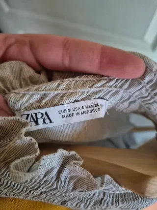 Vestido corto Zara gris rayas