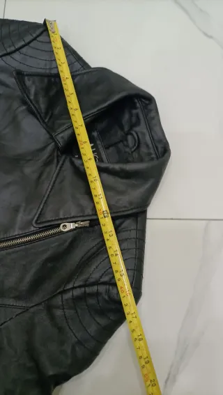 Giacca vera pelle donna biker nera