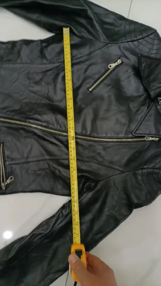 Giacca vera pelle donna biker nera