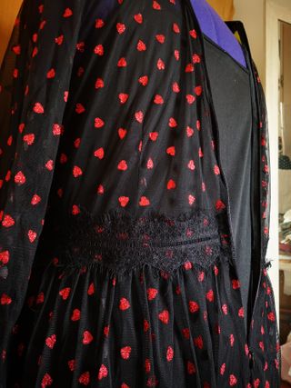 Vestito rete cuori nero rosso plus size curvy