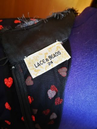 Vestito rete cuori nero rosso plus size curvy