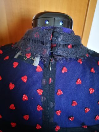 Vestito rete cuori nero rosso plus size curvy