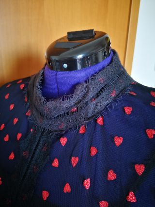 Vestito rete cuori nero rosso plus size curvy